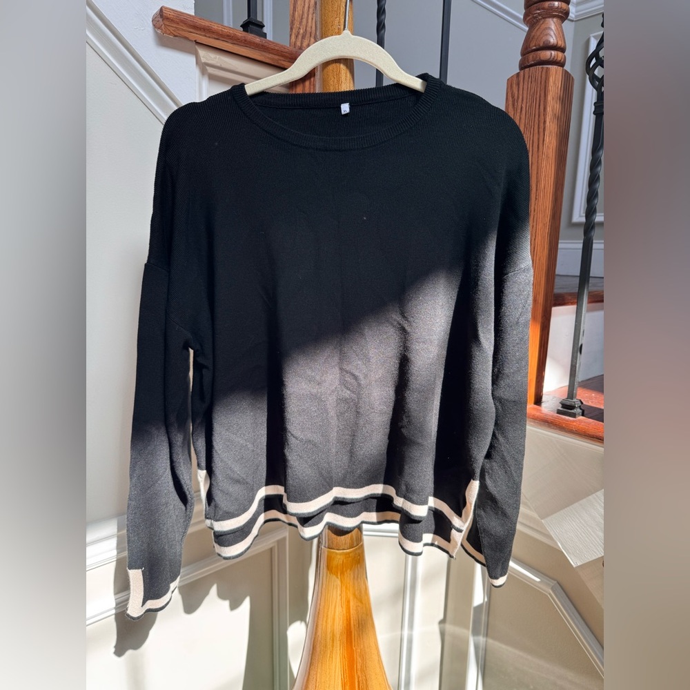 Chic Black and Cream Women's Sweater